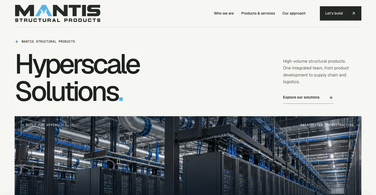 The Mantis Structural Products homepage